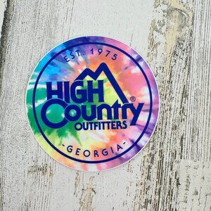 High Country Outfitters Atlanta GA Outdoor Store Sticker Rainbow Tie Dye NEW